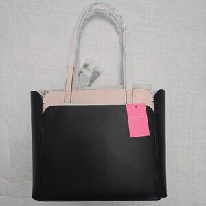 Kate Spade New York Magnolia street small double pocket top zip tote Black (001)